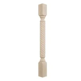 Col03x03x35harw Ekena Millwork Cabinet Column 3.75 Inch X35.5 Unfinished Rubberwood Hamilton Rope
