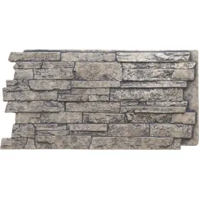 Pnu24x48allg Ekena Millwork Everstone Acadia Ledge Faux Stone Panel 49 Inch W X 25 1/2 H 1 1/4 D Linen Gra
