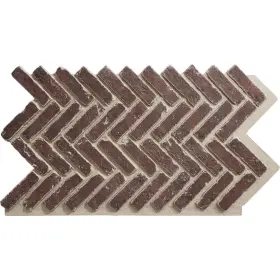 Pnu25x47hbmt Ekena Millwork Everstone Herringbone Faux Brick Panel 46 1/2 Inch W X 25 1/4 H 1 D Merlot Color