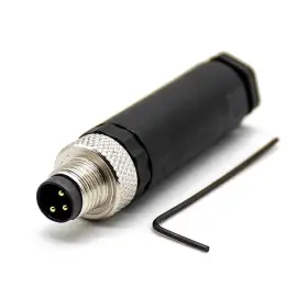 Eb-400-1168 Elecbee M8 3 Pin Connector A Code Male Plug Straight Non-shield Field Wireable Screw