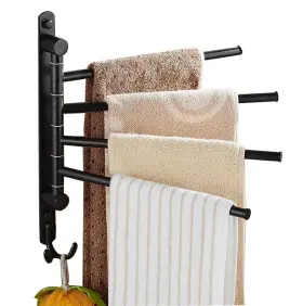 B01mu5ofnf Ello&allo Oil Rubbed Bronze Wall Mounted Swivel Towel Bar Rack For Bathroom