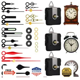 B0dfpvrx28 Emoon 3-piece Silent Clock Mechanism Kit With 8 Pairs Of Short Hands Batte