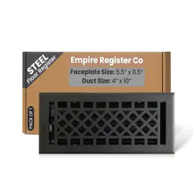 Empire Register Co Er2200-410-st-txb Steel Floor - 4x10 Inch Art And Craft Design Tex