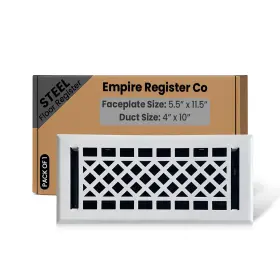 Er2200-410-st-wht Empire Register Co Vent Cover - 4x10 Inch Art And Craft Design White Finish