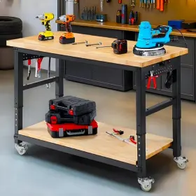 Enjoywood 680358092331 Heavy Duty 60 Inch 2 Tier Wood Work Bench