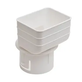 Enso Rings 272003653285 Universal Downspout To Drain Pipe Tile Adapter White 2x3x3