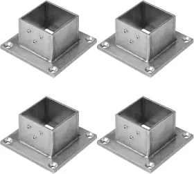 Gd181-t4 Eoere 4 Pcs 2 Inch Square Post Flange Base Stainless Steel Deck Rail Systems For Floor Fe