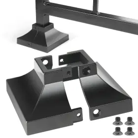 Epcee 789534186700 2pcs Post 1 Inch Aluminum Deck Base Cover Skirt Handrail Stair Porch Railing Brackets
