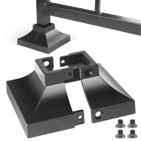 Epcee 789534186717 4pcs Post 1 Inch Aluminum X Base 3.5 X3.5 Black