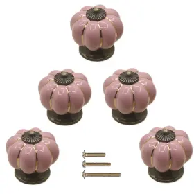 Esreake 791541844276 Yusheng 5 Pack Vintage Ceramic Pumpkin Cabinet Knobs Pink