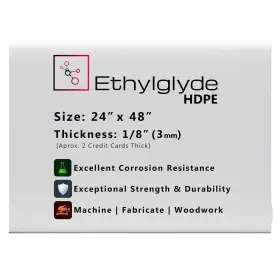 Ethylglide 3hdnatural2448/fbm Natural Hdpe Sheet. Smooth Texture Solid Board Cutting High Density