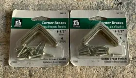 Everbilt 030699150694 2 Eb Corner Braces Satin Brass Finish 1-1/2 Inch 163 518 Hardware Parts New