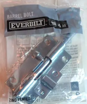 250430 Everbilt 030699152421 2 4 Inch Zinc Plated Steel Heavy Duty Door Gate Safety Barrel Bolt