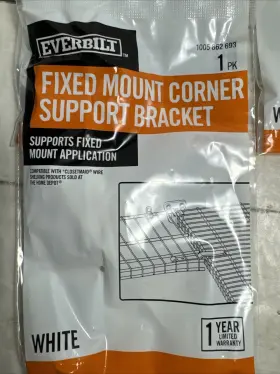 1005862693 Everbilt Fixed Mount Steel Corner Shelf Support Bracket 6 Packs New
