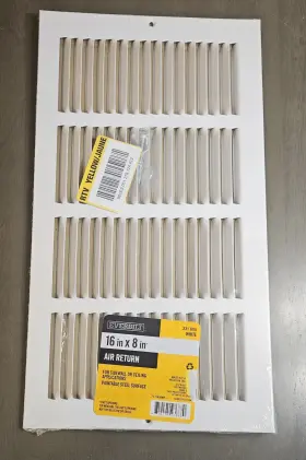 331605 Everbilt 16 Inch X 8 White Return Air Grille