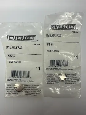 758386 Everbilt Metal Hole Plug 3/8 In Zinc Plated Pn New