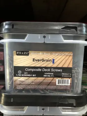31002315 Evergrain #10 X 2-1/2 Inch Star Drive Weathered Wood Composite Deck Screws 1750
