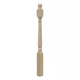 Evermark 313034521596 Stair Parts 4010 48 Inch X 3 Unfinished Poplar Ball Top Starting Newel Post F