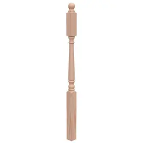 4015r-059-hdbnl Evermark Stair Parts 4015 59 Inch X 3 Unfinished Red Oak Ball Top Landing Newel Post