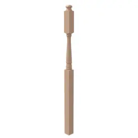 4045r-060-sd0nl Evermark Stair Parts 4045 60 Inch X 3 Unfinished Red Oak Mushroom Top Landing Newel