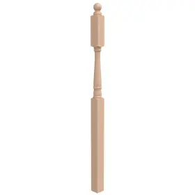 4045r-060-sdbnl Evermark Stair Parts 4045 60 Inch X 3 Unfinished Red Oak Ball Top Landing Newel Post