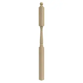 4046p-060-sdbnl Evermark Stair Parts 4046 60 Inch X 3 Unfinished Poplar Ball Top Newel Post For