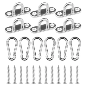 Hook-02 Excelfu 6 Pieces Stainless Steel 1.8 Inch Pad Eye Plate U Hooks ... Fast Ship