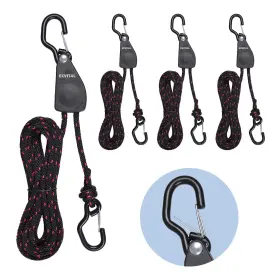 Exvital Ratchet-1/4 4pcs Kayak Rope Tie Down Ratchet Straps 1/4 Inch 12ft Bow And Stern Ka