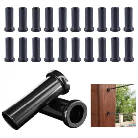 Fudph7rz Eyourlife 20 Pack Cable Railing Stainless Steel Protector Sleeves 1/8 Inch Black