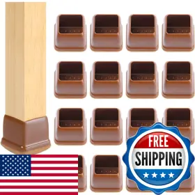 B09f92sz6y Ezprotekt 24 Pcs Square Chair Leg Floor Protectors Felt Silicone Furniture