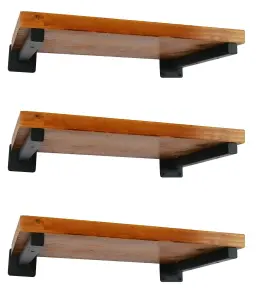 Ezydecor 783710612854 6 Pcs Black Shelf Bracket Inch Heavy Duty Brackets For Metal Wall Flo