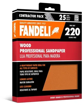36014 Fandeli Wood Sanding Paper 220 Grit 25 Sheets Of 9ftft X 11ftft W