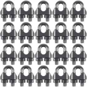 Favordrory-clip-m6-20g Favordrory 20 Pieces 1/4 Inch M6 Stainless Steel Wire Rope Cable Clip Clamp
