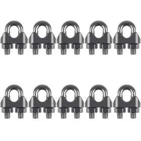 Vdry-katou-m6-10g Favordrory 10pcs 1/4 Inch M6 Stainless Steel Wire Rope Cable Clip Clamp 10 Pieces