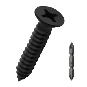 01fh0205-100 Fayeploo #6 X 3/4 Inch Flat Head Wood Screws 100 Pcs 18-8 304 Black
