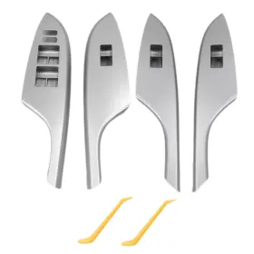 74232-02630 Fcbjx 4pcs Power Window Switch Bezel Panel Trim Cover Silver For Toyota Corolla 200