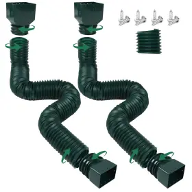 Feilaydun 954365988982 2 Pack Rain Gutter Downspout Extensions Upgraded Flexible Drain Ex