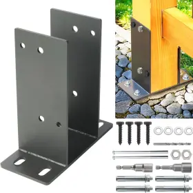Fen-01 Fenflaie 1pcs Stainless Steel Post Base 4 Inch X4 Actual 3.6 X3.6 Concrete Support Anc