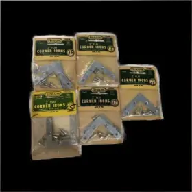 Cd228 Ferum Flat Corner Braces 2 Inch Steel Zinc Plated 5 Packs Usa Vintage