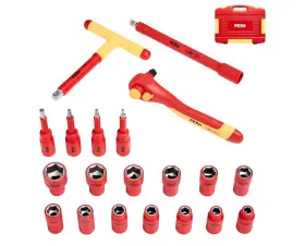 Fesa 810134761681 20-piece Insulated Socket Set 1000v 1/2 Inch Drive For Electricians