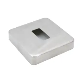 Pr12cvbs Fhc Flange Cover Plate For 1 Inch X 2 Rectangular Rail - Brushed Stainless