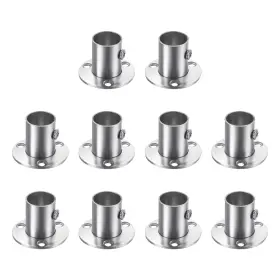 Fipux 685821961381 10pcs Stainless Steel Closet Rod Flange Holder 3/4 Inch Dia Bracket Silver