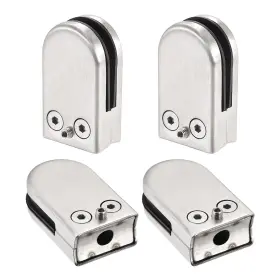 Fipux 685821961756 4pack Stainless Steel Glass Clamp Curved Back Round Bracket For 6mm-8mm