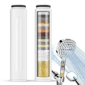 8q-r7fq-ii37 Fitespot 2 Pack Replacement Filters For Shower Head With Handheld Water Softener Filt