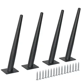 B0bj71k6g9 Fivepears 4x 12 Inch Black Heavy Duty Metal Tapered Slant Furniture Legs Set