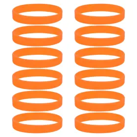 Fixinairp 688391662641 12pcs Silicone Rubber Bands Non-slip 4 Inch Flat For Books Orange