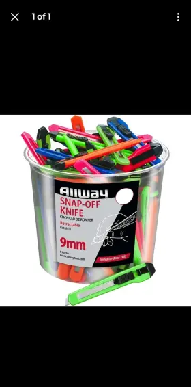 K13-50 Fixturedisplays Lanc-3 Allway 9mm 13-point Snap Off Knife Labelled 50/bucket -50pk