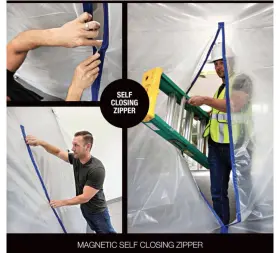 Lanc-447374-nf Fixturedisplays Trimaco 06188 E-z Up Heavy Duty Magnetic Peel And Stick Zipper