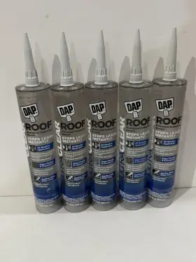Lanc-448039 Fixturedisplays Dap 18395 10.1oz Ultra Clear Roof Waterproof Rubberized Sealant-5pk