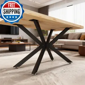 Fjankui B0c8mb5nvd Heavy Duty Metal Desk Legs 29 Inch - Industrial Wrought Iron Table Base